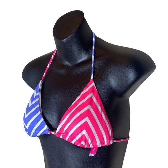 Victoria’s Secret xs triangle bikini top chevron print pink/purple - Picture 2 of 4
